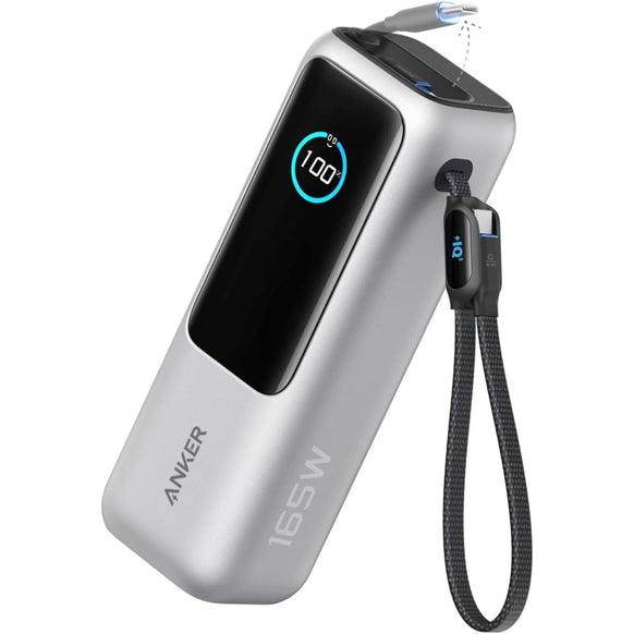 Anker Power Bank (25000mAh, Built-In & 巻取り式USB-Cケーブル)