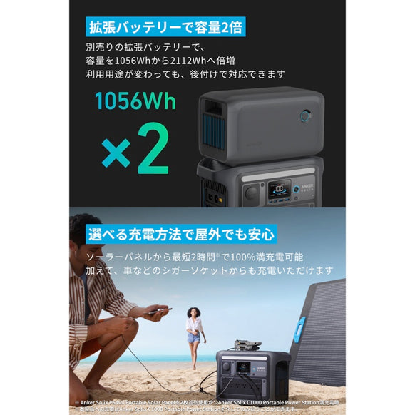 Anker Solix C1000 Portable Power Station with Solix C1000 / C800 専用防塵 ＆ 防水バッグ