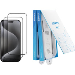 Anker Easy Fit ガラスフィルムキット (HD, for iPhone 16シリーズ / 15シリーズ) 2枚セット