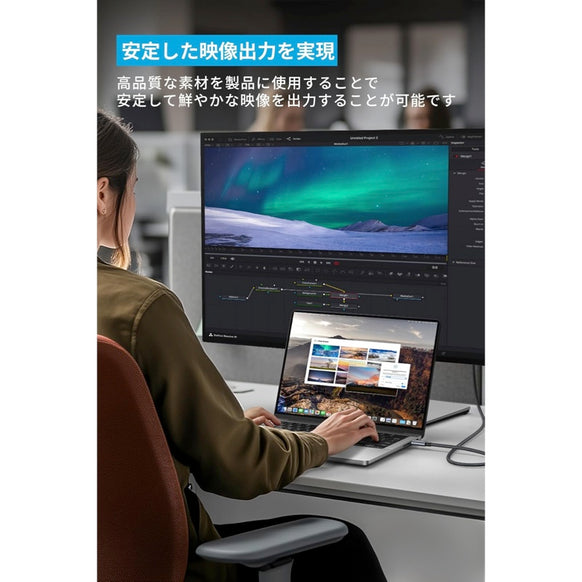 Anker Nano USB-C & HDMI ケーブル (4K, 高耐久ナイロン)