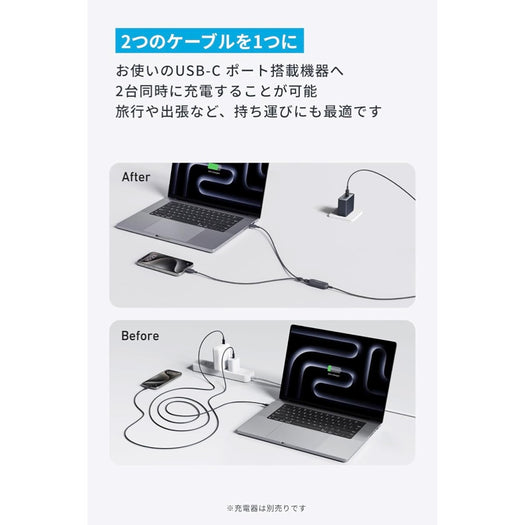 Anker USB-C ＆ USB-C ケーブル (2-in-1, 140W) サブ画像1