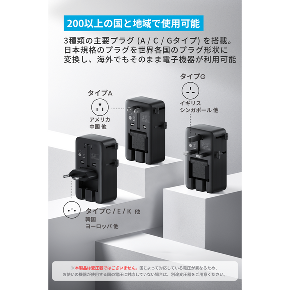 Anker Nano トラベルアダプタ (5-in-1, 20W)
