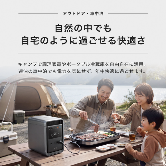 Anker Solix S2000 Portable Power Station (ダークグレー) with Anker Solix PS100 Dual Portable Solar Panel